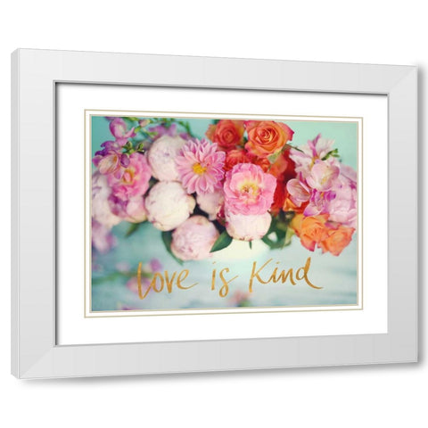 Love is Kind White Modern Wood Framed Art Print with Double Matting by Gardner, Sarah