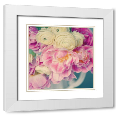 Blushing Blooms II White Modern Wood Framed Art Print with Double Matting by Gardner, Sarah