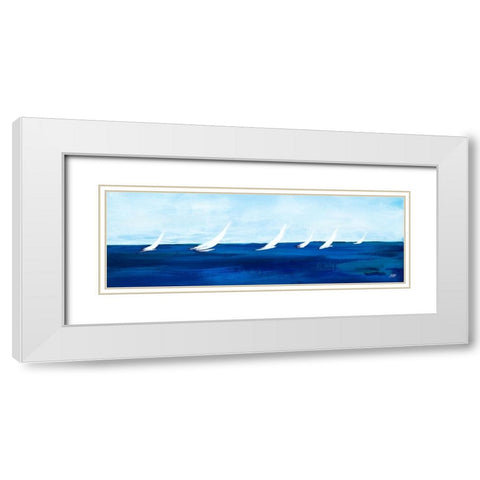 Windjammer Panel I White Modern Wood Framed Art Print with Double Matting by DeRice, Julie