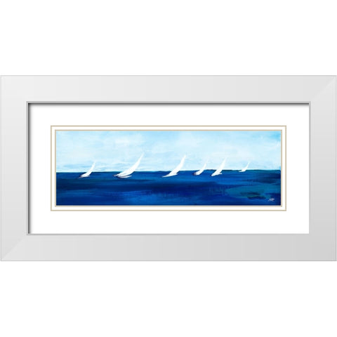 Windjammer Panel I White Modern Wood Framed Art Print with Double Matting by DeRice, Julie