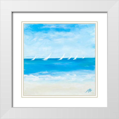 Windjammer I White Modern Wood Framed Art Print with Double Matting by DeRice, Julie