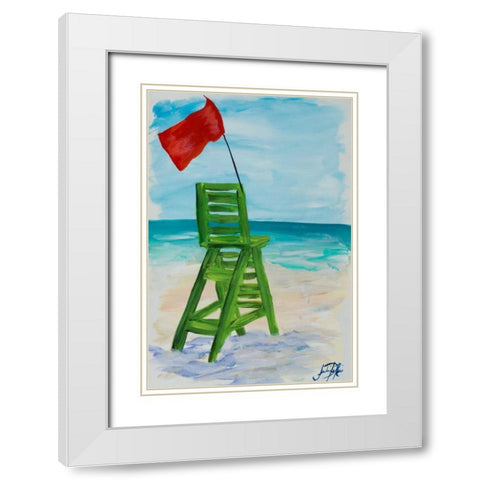 Lifeguard Post II White Modern Wood Framed Art Print with Double Matting by DeRice, Julie