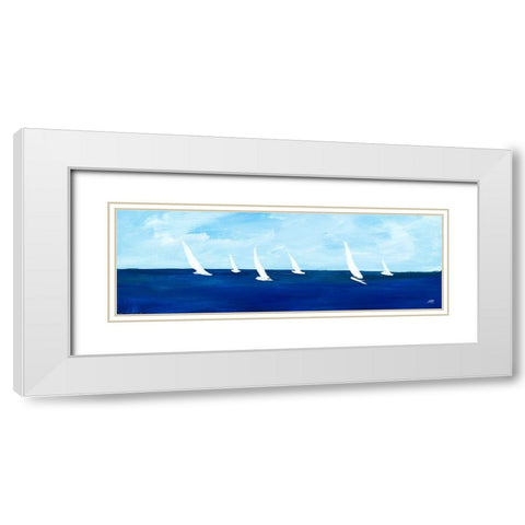 Windjammer Panel II White Modern Wood Framed Art Print with Double Matting by DeRice, Julie