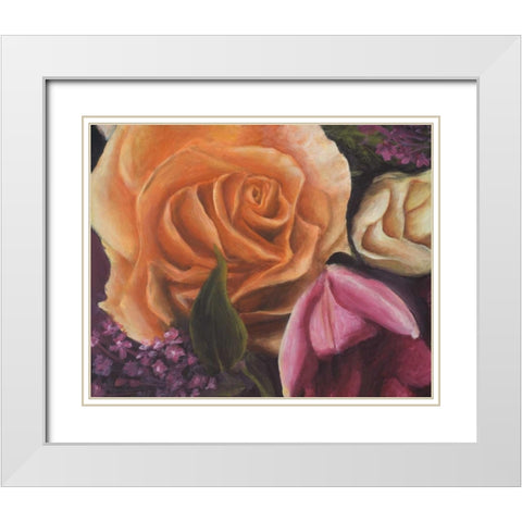 Among the Roses White Modern Wood Framed Art Print with Double Matting by Johnson, Walt