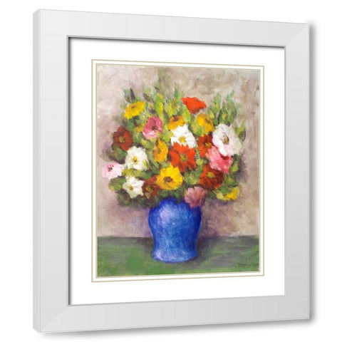 Vase of Beauty I White Modern Wood Framed Art Print with Double Matting by Johnson, Walt