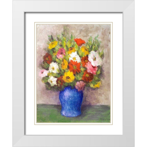 Vase of Beauty I White Modern Wood Framed Art Print with Double Matting by Johnson, Walt