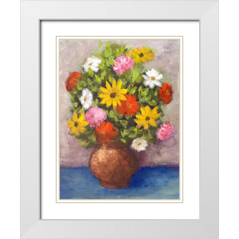 Vase of Beauty II White Modern Wood Framed Art Print with Double Matting by Johnson, Walt