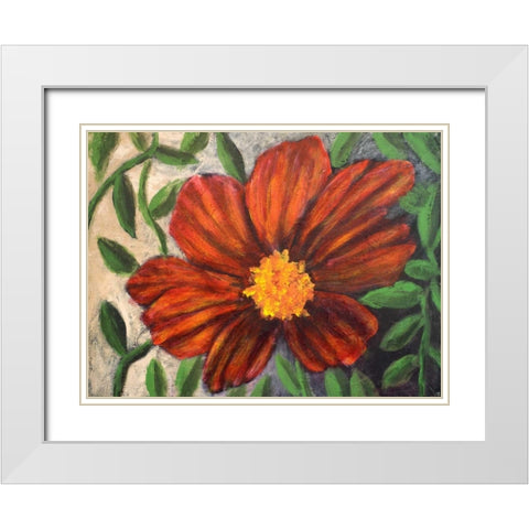 Simple Garden I White Modern Wood Framed Art Print with Double Matting by Johnson, Walt