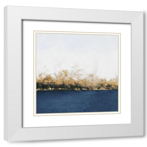 Gold Forest Abstract White Modern Wood Framed Art Print with Double Matting by Johnson, Walt