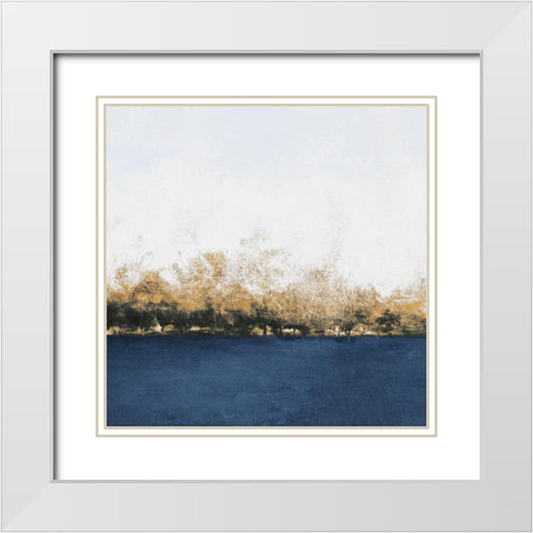 Gold Forest Abstract White Modern Wood Framed Art Print with Double Matting by Johnson, Walt