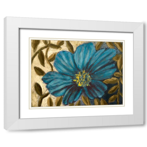Simple Blue Garden I White Modern Wood Framed Art Print with Double Matting by Johnson, Walt