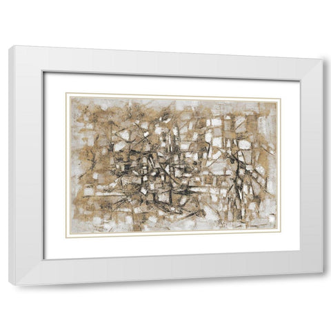Sandy Cobblestone White Modern Wood Framed Art Print with Double Matting by Johnson, Walt