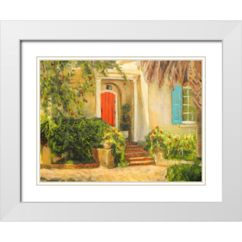 Front Garden Tuscan Dreams I White Modern Wood Framed Art Print with Double Matting by Johnson, Walt