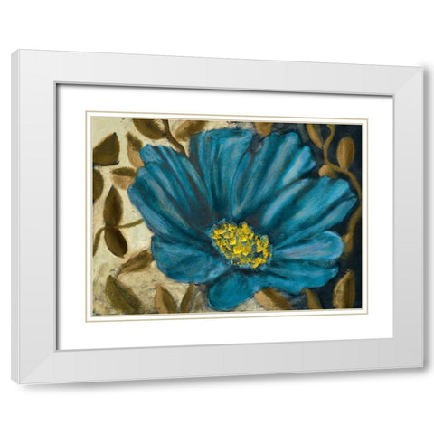 Simple Blue Garden II White Modern Wood Framed Art Print with Double Matting by Johnson, Walt