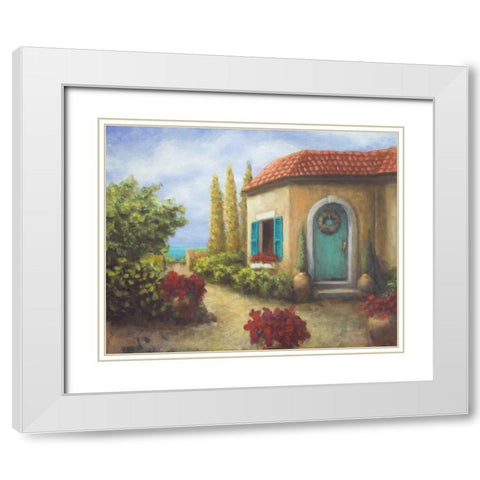 Front Garden Tuscan Dreams II White Modern Wood Framed Art Print with Double Matting by Johnson, Walt