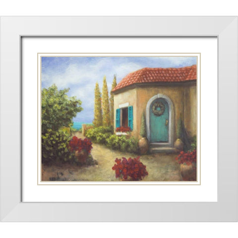 Front Garden Tuscan Dreams II White Modern Wood Framed Art Print with Double Matting by Johnson, Walt