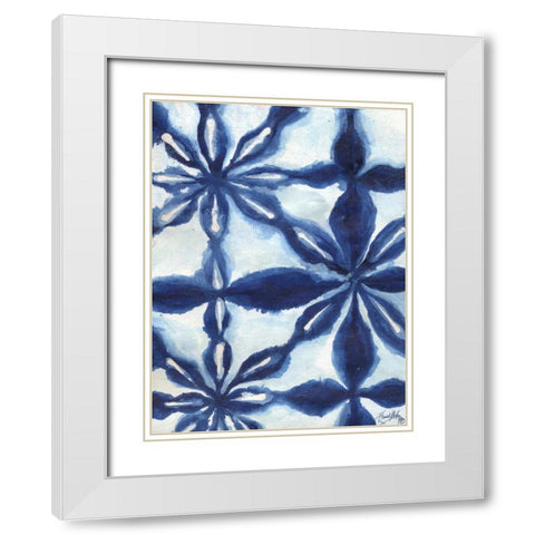 Shibori I White Modern Wood Framed Art Print with Double Matting by Medley, Elizabeth