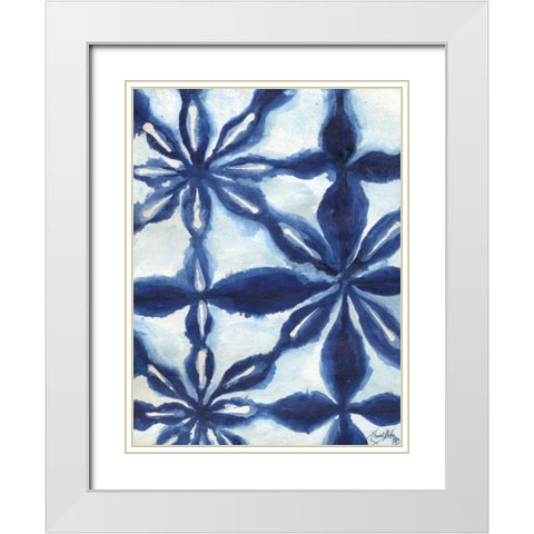 Shibori I White Modern Wood Framed Art Print with Double Matting by Medley, Elizabeth