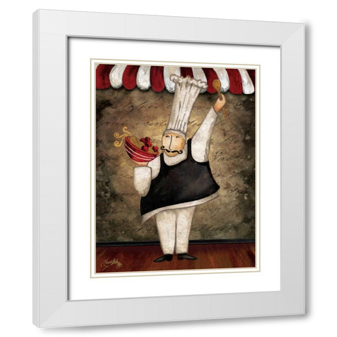 The Gourmets IV White Modern Wood Framed Art Print with Double Matting by Medley, Elizabeth