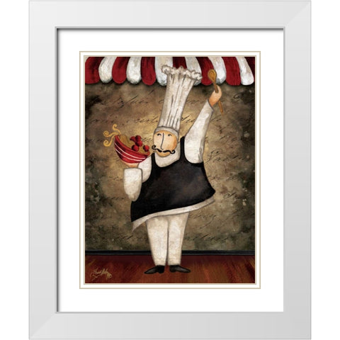 The Gourmets IV White Modern Wood Framed Art Print with Double Matting by Medley, Elizabeth