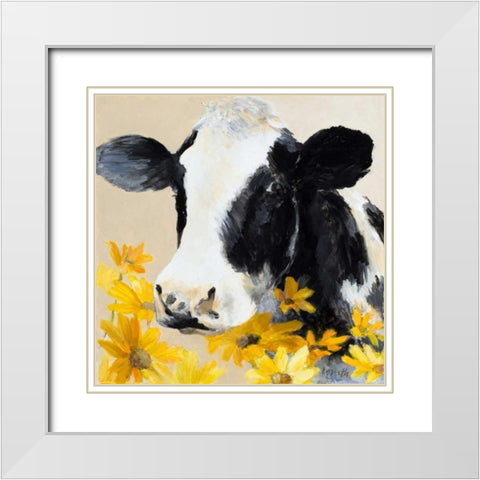 Daisies For You II White Modern Wood Framed Art Print with Double Matting by Loreth, Lanie