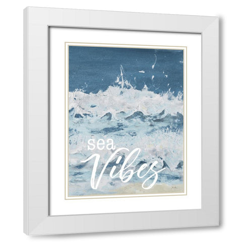 Sea Vibes White Modern Wood Framed Art Print with Double Matting by Pinto, Patricia