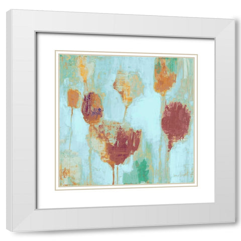 Poppy Song on Blue White Modern Wood Framed Art Print with Double Matting by Loreth, Lanie