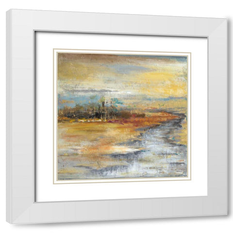 Silver River I White Modern Wood Framed Art Print with Double Matting by Pinto, Patricia