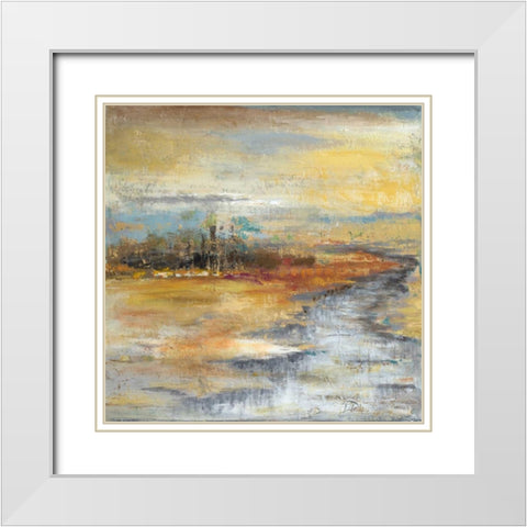 Silver River I White Modern Wood Framed Art Print with Double Matting by Pinto, Patricia