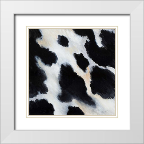 Cow Pattern I White Modern Wood Framed Art Print with Double Matting by Loreth, Lanie