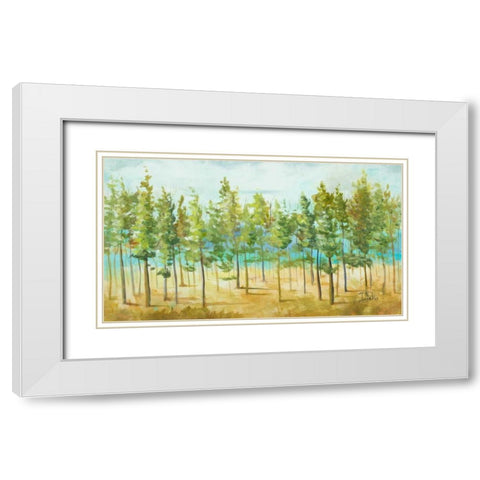 Bosque Verde White Modern Wood Framed Art Print with Double Matting by Pinto, Patricia