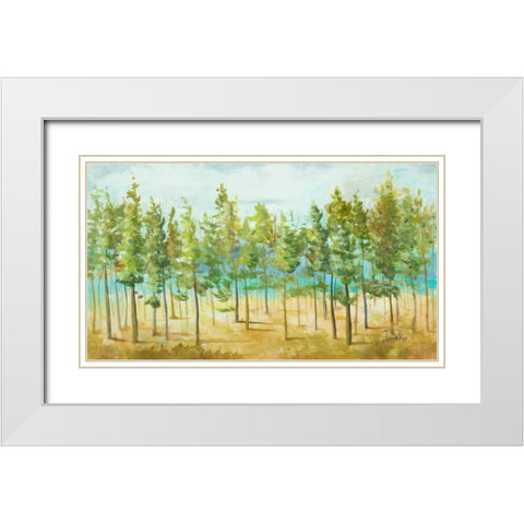 Bosque Verde White Modern Wood Framed Art Print with Double Matting by Pinto, Patricia