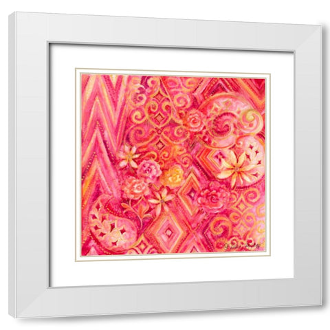 Pink Abstract White Modern Wood Framed Art Print with Double Matting by Gaynor, Janice