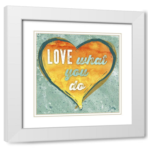 Do Love I White Modern Wood Framed Art Print with Double Matting by Medley, Elizabeth