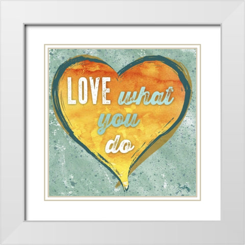 Do Love I White Modern Wood Framed Art Print with Double Matting by Medley, Elizabeth