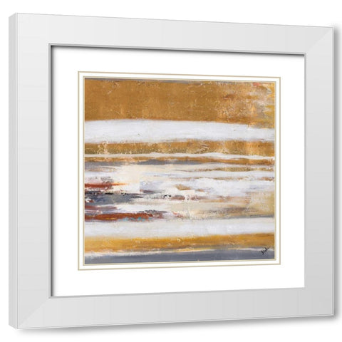 Innovation Square II White Modern Wood Framed Art Print with Double Matting by Pinto, Patricia