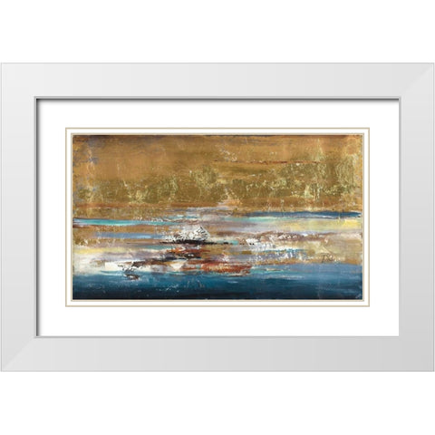 Acuazul White Modern Wood Framed Art Print with Double Matting by Pinto, Patricia