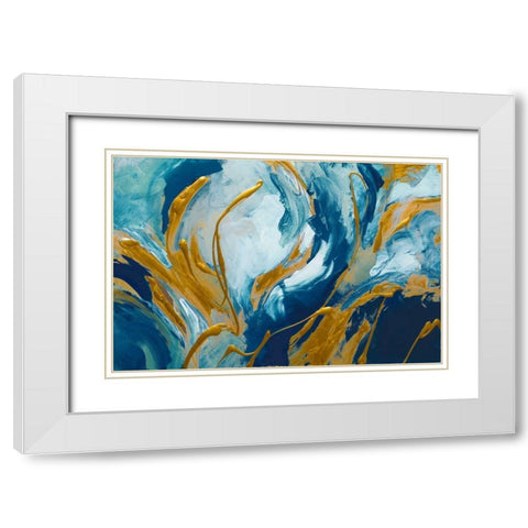 The Sea Sings in Blue White Modern Wood Framed Art Print with Double Matting by Loreth, Lanie