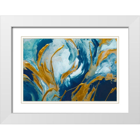 The Sea Sings in Blue White Modern Wood Framed Art Print with Double Matting by Loreth, Lanie