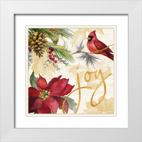 Christmas Poinsettia I White Modern Wood Framed Art Print with Double Matting by Loreth, Lanie