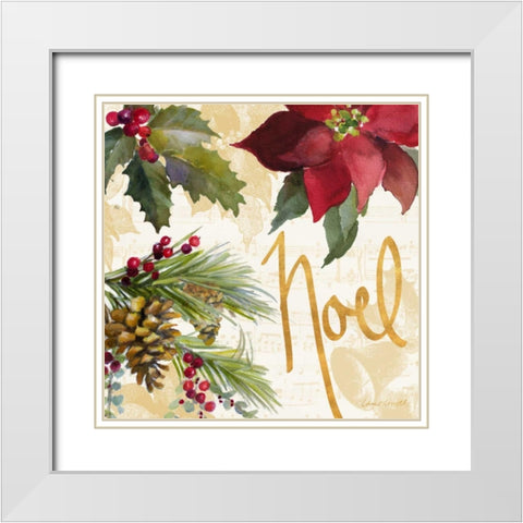 Christmas Poinsettia III White Modern Wood Framed Art Print with Double Matting by Loreth, Lanie