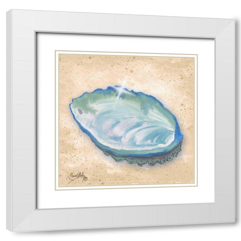 Mermaid Treasure I White Modern Wood Framed Art Print with Double Matting by Medley, Elizabeth