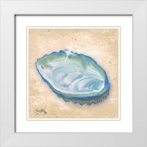 Mermaid Treasure I White Modern Wood Framed Art Print with Double Matting by Medley, Elizabeth