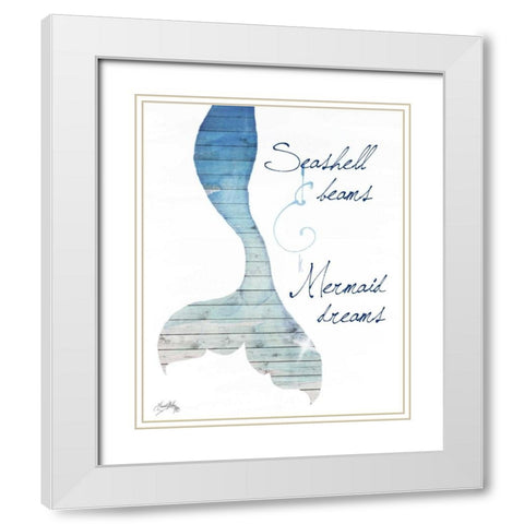 Mermaid Dreams White Modern Wood Framed Art Print with Double Matting by Medley, Elizabeth