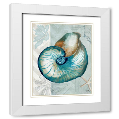 Nautical World III White Modern Wood Framed Art Print with Double Matting by Medley, Elizabeth