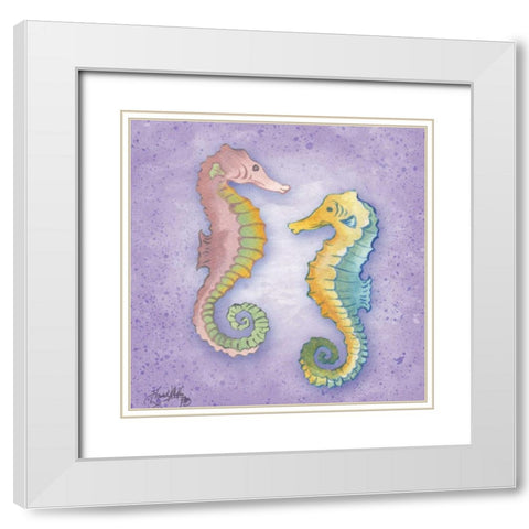 Mermaid Treasure III White Modern Wood Framed Art Print with Double Matting by Medley, Elizabeth