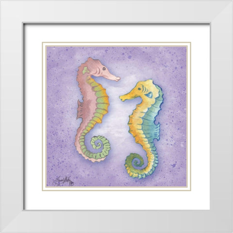 Mermaid Treasure III White Modern Wood Framed Art Print with Double Matting by Medley, Elizabeth