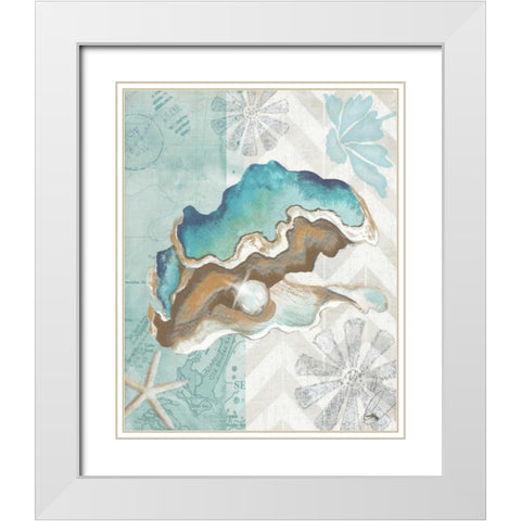 Nautical World V White Modern Wood Framed Art Print with Double Matting by Medley, Elizabeth