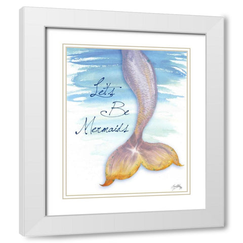 Mermaid Tail II White Modern Wood Framed Art Print with Double Matting by Medley, Elizabeth