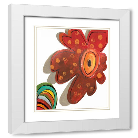 Auburn Flower White Modern Wood Framed Art Print with Double Matting by Pinto, Patricia